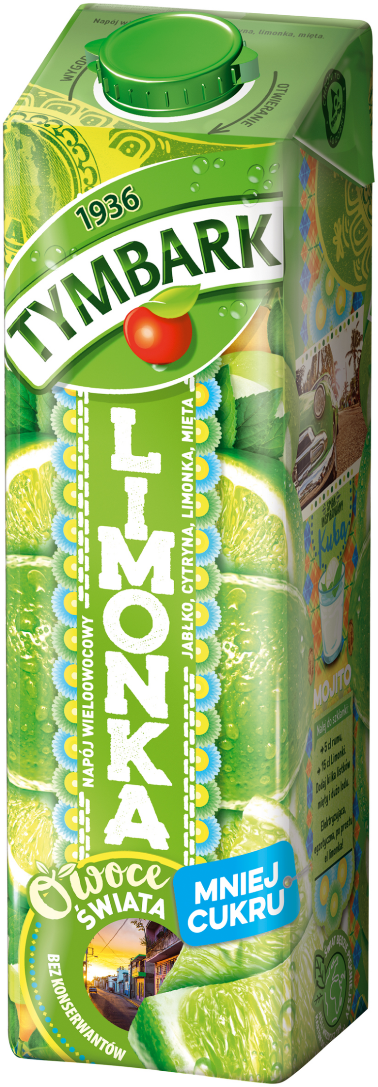 TYMBARK FRUIT OF THE WORLD LIME MULTIFRUIT DRINK 1L CART