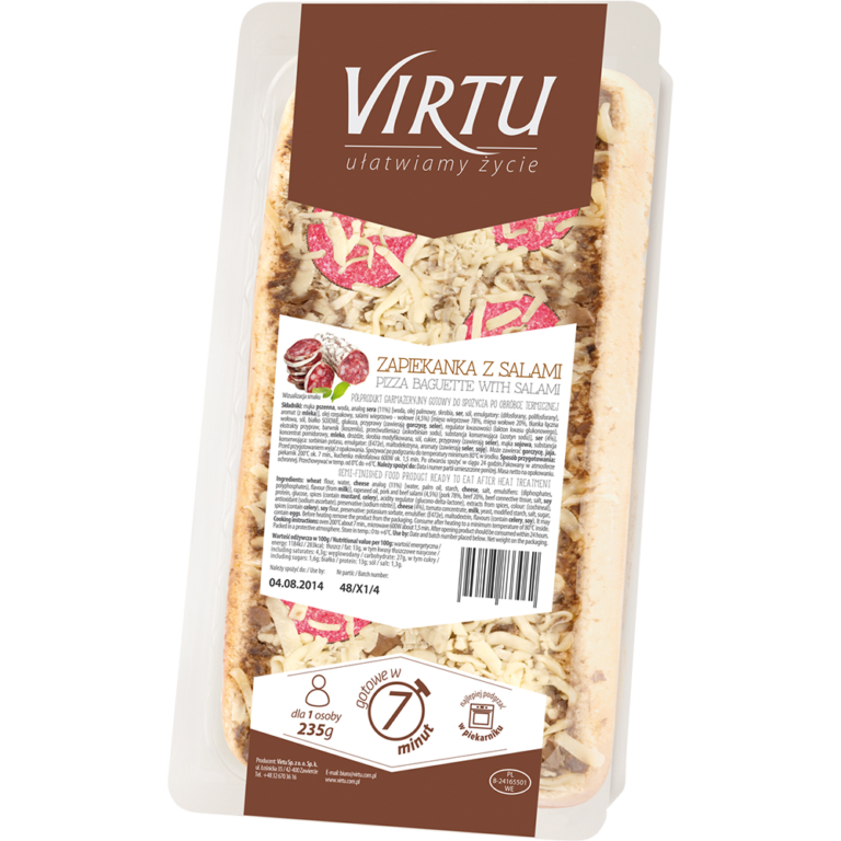 VIRTU PIZZA BAGUETTE WITH SALAMI 235G