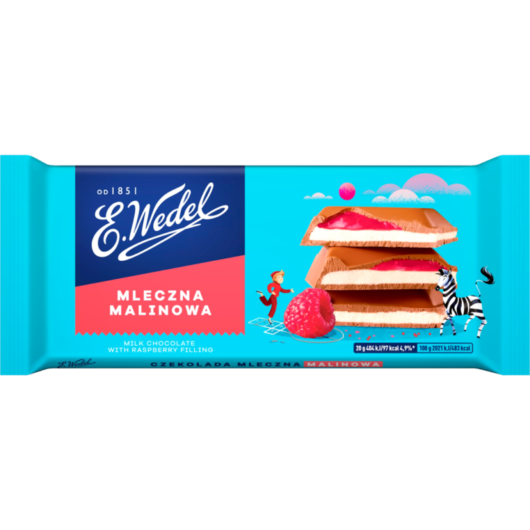 WEDEL MILK CHOCOLATE WITH RASPBERRY FILLING 100G