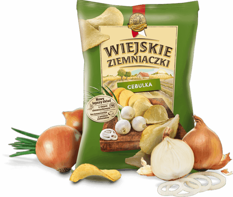 LORENZ WIEJSKIE ZIEMNIACZKI POTATO CRISPS ONION FLAVOUR 130G