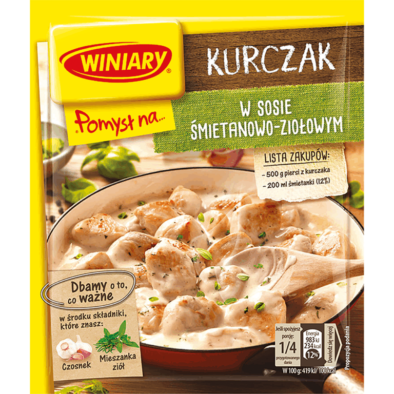 POMYSL NA KURCZAKA W SOSIE SMIETANOWO ZIOLOWYM WINIARY 30G